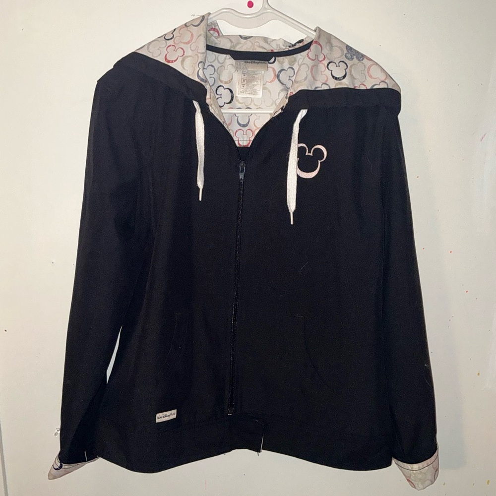 Disney Black Hooded Zip-Up Jacket with Mickey Lined Hood